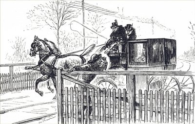 Ein Pferd und Wagen fahren durch die Straßen von London von Unbekannter Künstler