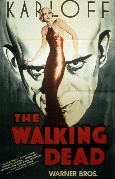 Plakat des Films The Walking Dead von Michael Curtiz mit Boris Karloff 1936 von Unbekannt