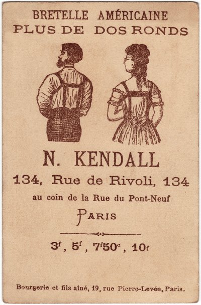 Amerikanischer Schulterriemen plus runder Rücken, Werbung für die Kendall von Unbekannter Künstler