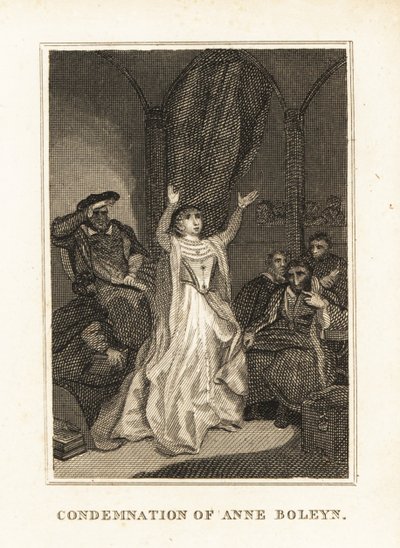 Anne Boleyn von Heinrich VIII. 1536 des Ehebruchs beschuldigt. 1836 (Gravur) von Unbekannter Künstler