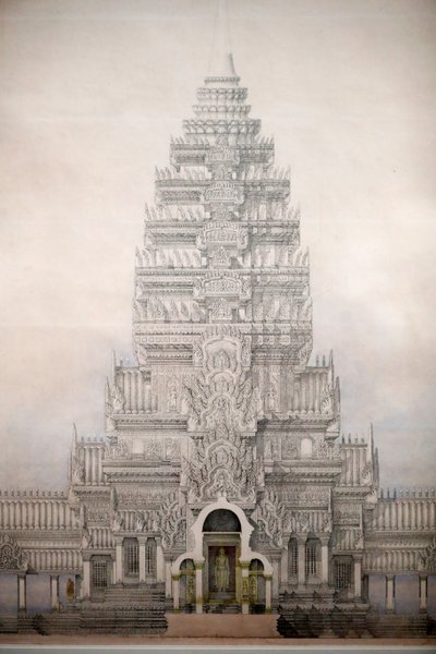 Asian Civilisations Museum, Angkor, Erkundung der heiligen Stadt Kambodschas, Vorderansicht der drei ersten Gehege von Angkor Wat, Louis Delaporte, Kambodscha von Unbekannt