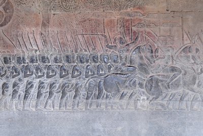 Basreliefs in der südlichen Galerie von Angkor Wat, Kambodscha von Unbekannter Künstler