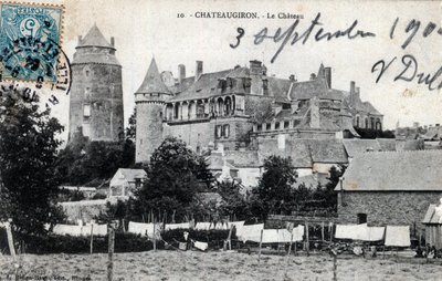 Bretagne, Ille et Vilaine (35), Chateaugiron: Außenansicht des Schlosses - Postkarte von 1904 von Unbekannt