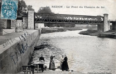 Bretagne, Ille et Vilaine (35), Redon: die Eisenbahnbrücke - Postkarte von 1904 von Unbekannt