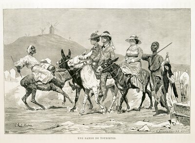 Karikatur westlicher Touristen in Ägypten - Illustration aus dem Atlas von Ägypten von Unknown