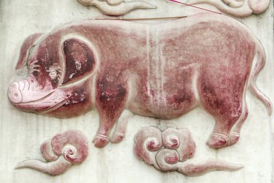 Chinesisches astrologisches Zeichen. Weißer Wolkentempel, Peking, China von Unbekannt