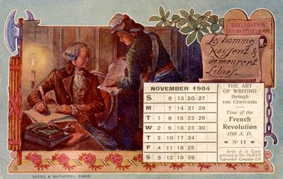 Erklärung der Menschenrechte 1789 von Unbekannter Künstler