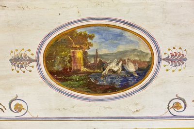 Detail der Dekoration, die Schwäne darstellt, Das Rote Zimmer, Das Königliche Apartment, Der Königspalast oder Palazzo dei Normanni, Palermo, Sizilien, Italien von Unbekannter Künstler