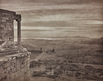 "En Grèce par monts et par vaux" ("In Griechenland durch Berge und Täler"): Tal von Athen von den Höhen der Propyläen von Unbekannter Künstler