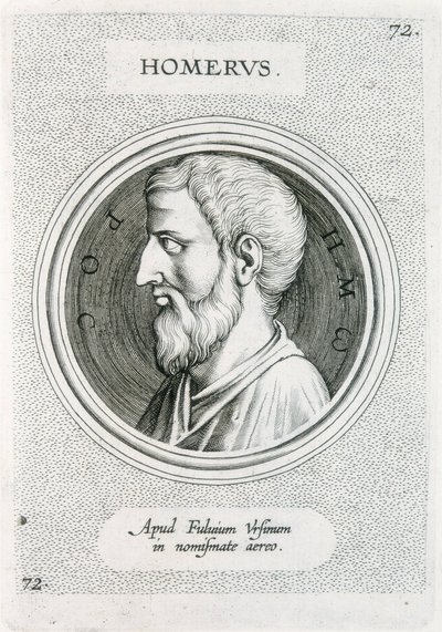 HOMER (9. Jahrhundert v. Chr.). Griechischer Schriftsteller (Stich) von Unbekannter Künstler