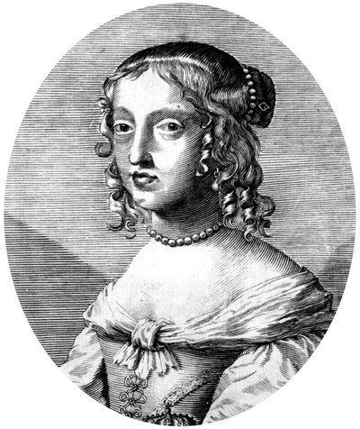 Henrietta Anne, englische Prinzessin und Herzogin von Orléans, Tochter von König Karl I., Ehefrau von Philippe von Orléans (Bruder von König Ludwig XIV.), Kupferstich von Unbekannter Künstler