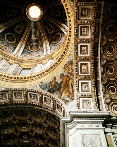 Innenansicht der Kuppel des Petersdoms (Basilica San Pietro) in Rom. Detail von Unbekannt
