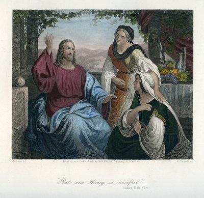Jesus im Haus von Maria und Martha - Bibel, Neues Testament von Unbekannter Künstler