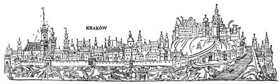 Krakau. Ansicht der Stadt im sechzehnten Jahrhundert. Polen von Unbekannter Künstler