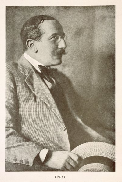 Leon Bakst (1866-1924), russischer Maler, Porträtfotografie (s/w Foto) von Unbekannt