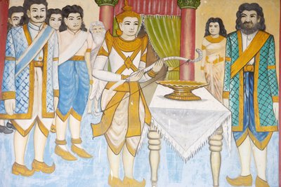 Leben des Buddha: Prinz Siddhartha Gautama wurde ein Meister im Schwertkampf, Ringen und Bogenschießen, Siem Reap, Kambodscha von Unbekannt