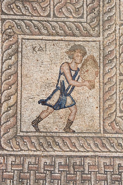 Mosaiken in der römischen Agora (5. Jahrhundert n. Chr.), Delphi, Peloponnes, Griechenland (Foto) von Unknown
