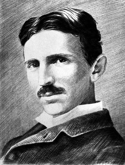 Nikola Tesla, kroatisch-serbischer Ingenieur, Physiker und Erfinder, ca. 1885 von Unbekannter Künstler