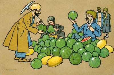 Altes Tiflis: Wassermelonenverkäufer von Unbekannter Künstler