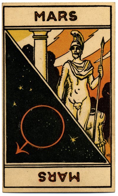 Paranormal. Astrologie. Mars (Planet). Astrologische Karte aus: Le Tarot Astrologique, von Georges Muchery, Frankreich von Unbekannter Künstler