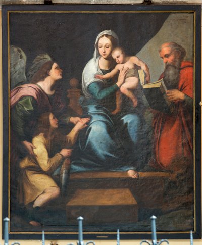 Pfarrkirche Onze-Lieve-Vrouwekerk van Pamele. Innenansicht. Madonna (Madonna mit Fisch, Tobias). Kopie von Rafael (?). von Unbekannter Künstler