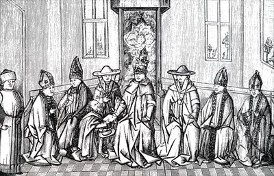 Peter der Einsiedler, Papst Urban II. und Simeon Patriarch von Jerusalem von Unbekannt