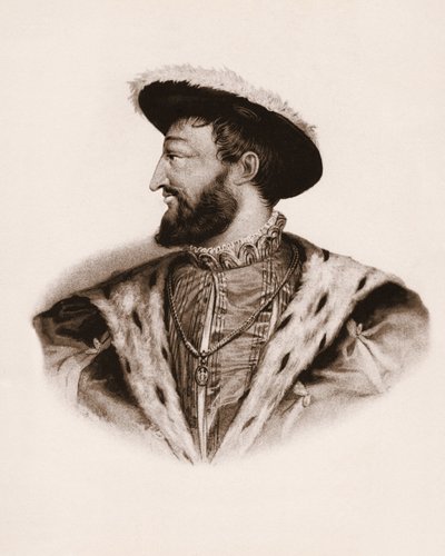 Porträt des Königs von Frankreich Franz I. (1494-1547) Gravur des 19. Jahrhunderts von Unbekannter Künstler