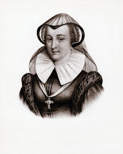 Porträt der Königin von Frankreich Marie Stuart (Marie Iere von Schottland) (1542-1587). Gravur des 19. Jahrhunderts von Unbekannter Künstler