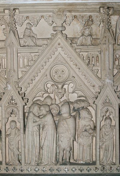 Portugal, Region Estremadura, Bezirk Leiria, Alcobaca, Kloster St. Maria, Detail des Grabes von Ines de Castro (1320-1355) von William Jennys