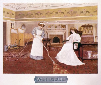 Poster zur Werbung für die Wunder eines Staubsaugers, ca. Ende des 19. Jahrhunderts von Unbekannt