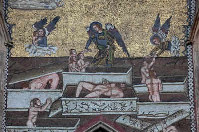 Sankt-Veits-Dom, Mosaiken des Jüngsten Gerichts, Prag, Tschechische Republik von Unbekannt