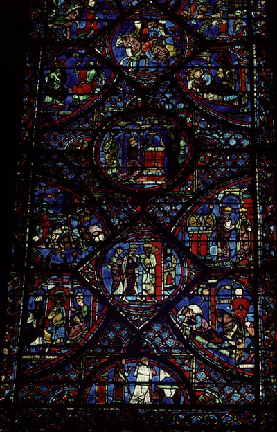 Szenen aus dem Leben Karls des Großen (747-814) aus dem Chorumgang, ca. 1215-35 (Buntglas) von Unbekannt
