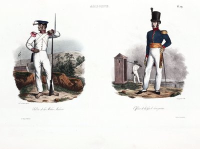 Soldat der malaiischen Miliz und europäischer Offizier, Ambon von Unbekannt