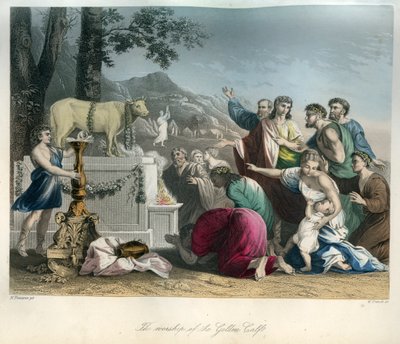 Die Anbetung des Goldenen Kalbs - Bibel von Unbekannter Künstler