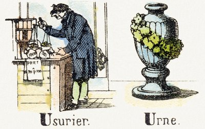 U - Wucherer - Urne - Kinderunterhaltungsalphabet ca. 1890 (Lithographie) von Unbekannt