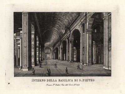 Ansicht des Inneren des Petersdoms, Basilica Sancti Petri, Rom von Unbekannt