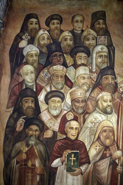 Wandgemälde im koptischen Schrein von St. Markus, Abbassya, Kairo von Unbekannt
