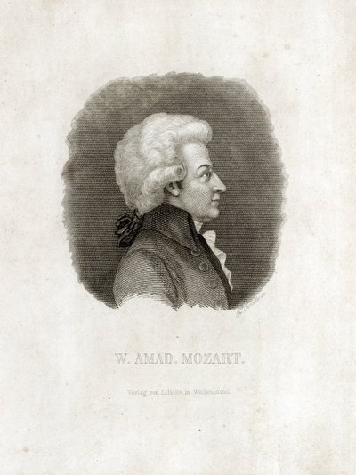 Wolfgang Amadeus Mozart Gravur. von Unbekannt