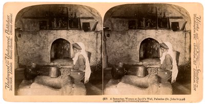 Eine samaritanische Frau am Jakobsbrunnen, Palästina, 1900 von Underwood and Underwood