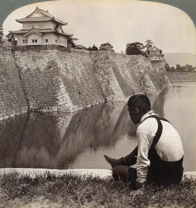 Feudales Schloss der stolzen Shogune, Osaka, Japan, 1904 von Underwood and Underwood