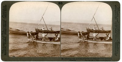 Fischer auf dem See Genezareth, Palästina, 1900 von Underwood and Underwood