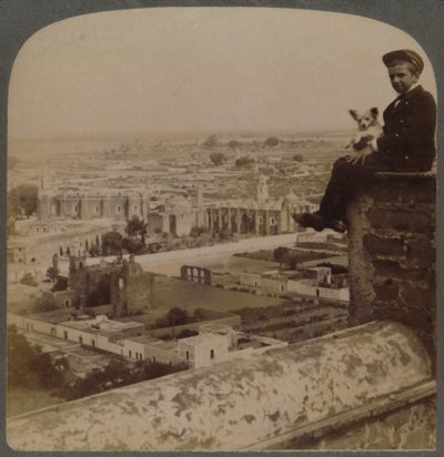 Von der Kathedrale von San Francisco, auf der größten Aztekenpyramide, Blick über Cholula, Mexiko, 1901 von Underwood and Underwood