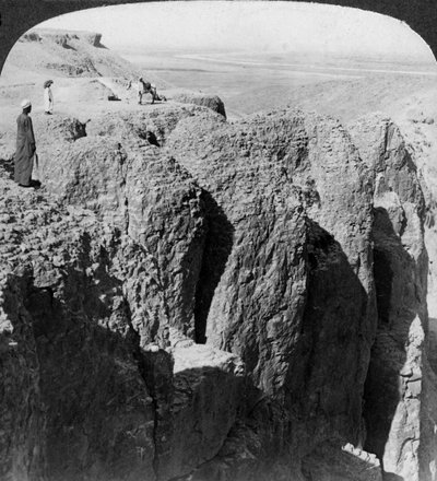Blick auf den Nil von den westlichen Klippen von Theben, Ägypten, 1905 von Underwood and Underwood