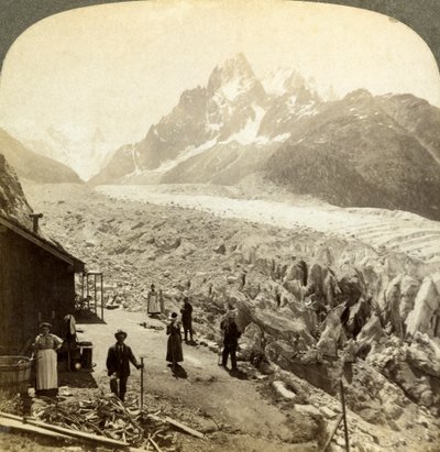 Mer de Glace vom Chapeau, in der Nähe von Chamonix, Frankreich von Underwood and Underwood
