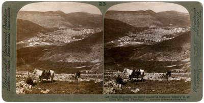 Sichem, südwestlich vom Berg Ebal, Palästina, 1900er Jahre von Underwood and Underwood