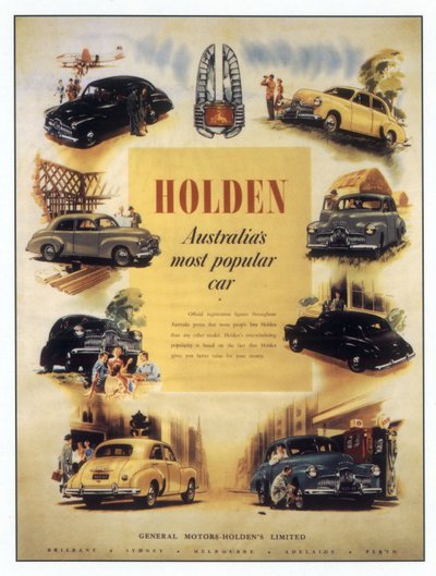 Werbung für Holden australische Autos, ca. 1950 von Unknown Artist