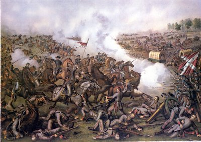 Amerikanischer Bürgerkrieg (1861 - 1865): Schlacht von Five Forks (Virginia) am 1. April von Unknown artist