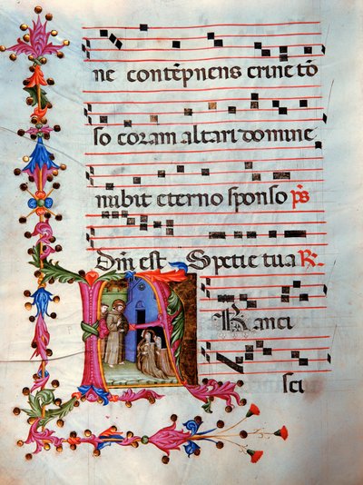 Antiphonar in Note 7, ein Buch mit den Gesängen für den Chor während der Messe von Unknown Artist