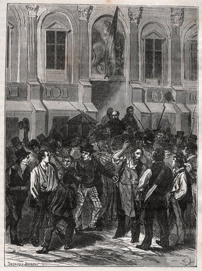 Armand Barbes, französischer Revolutionär (1809-1870) vor seiner Verhaftung am 12. Mai 1839 - Gravur von 1882 in „Histoire de dix ans: 1830-1840“ Louis-Blanc (1811-1882) von Unknown artist