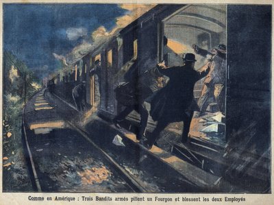 Banditen greifen einen Zug an, Frankreich von Unknown Artist